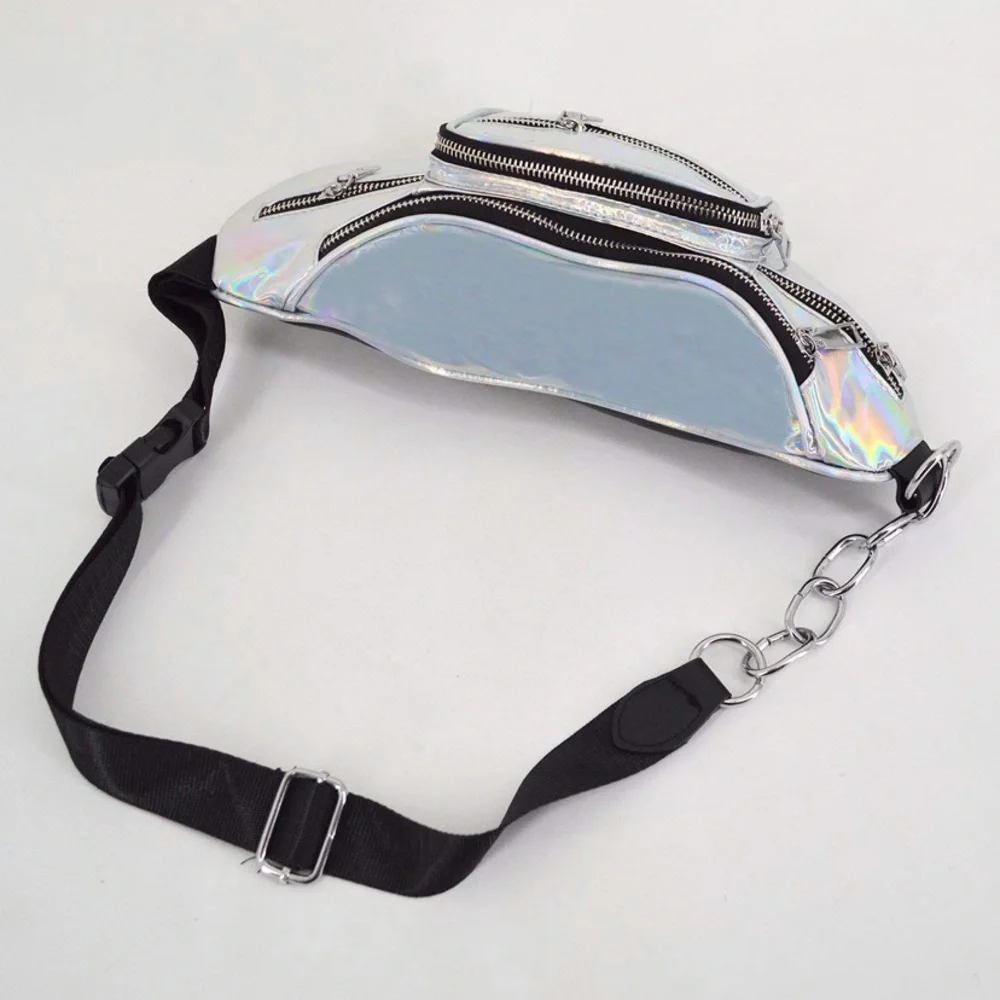 silver holographic fanny pack - Picture 5 of 10